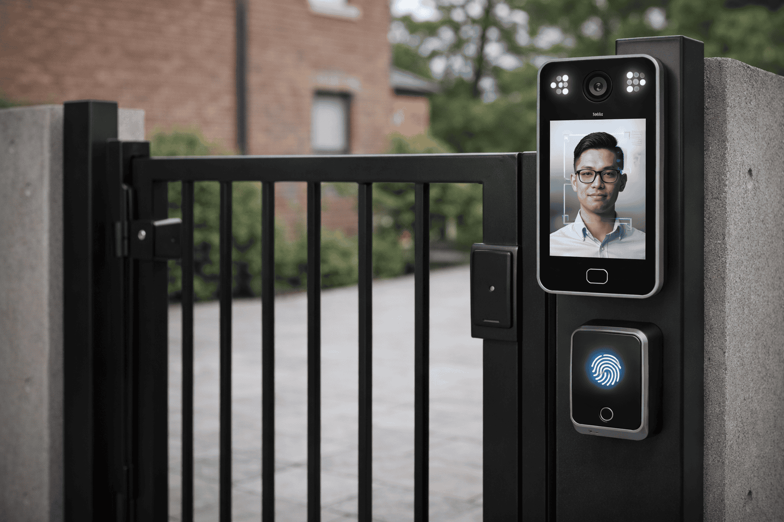 Access control hardware installed neatly and professionally