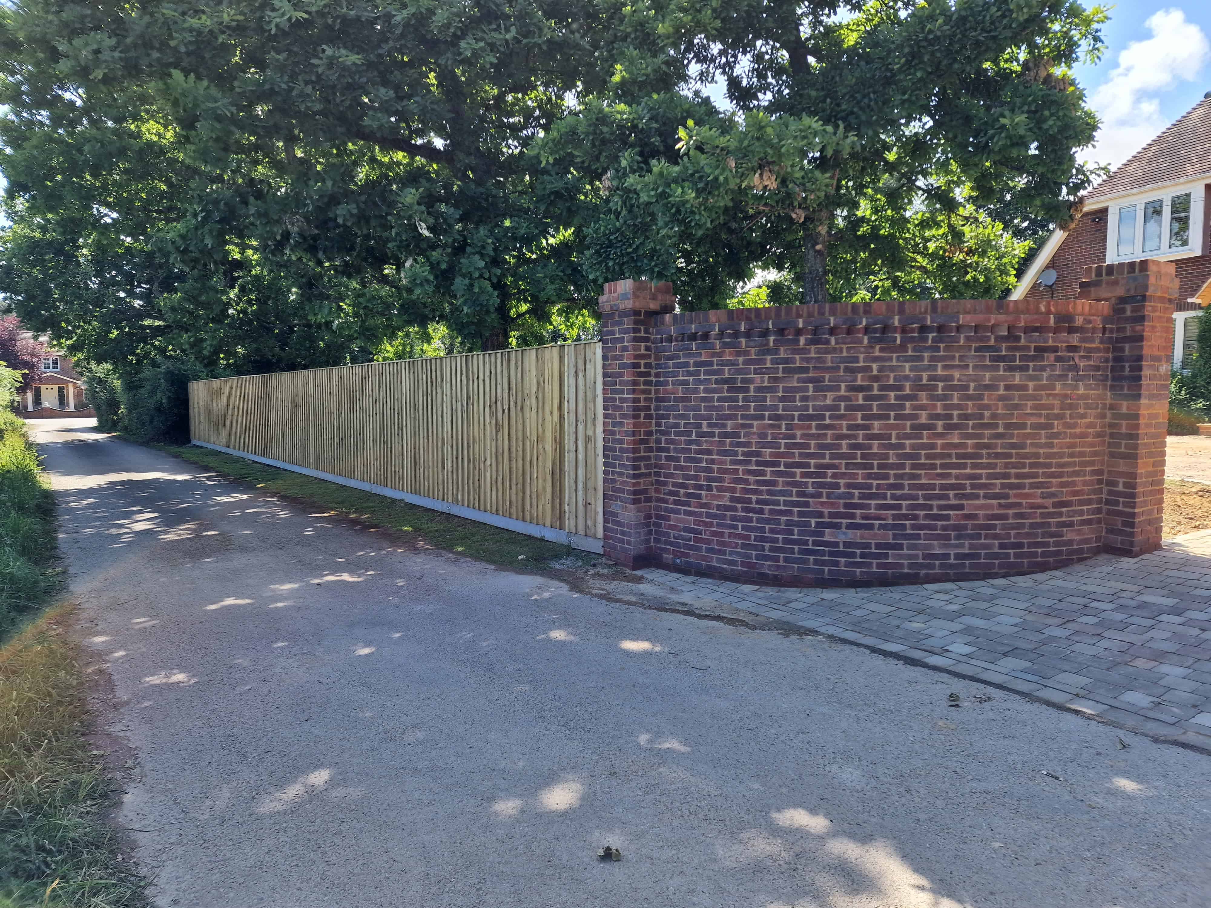 Timber fencing installed straight and level in Hampshire