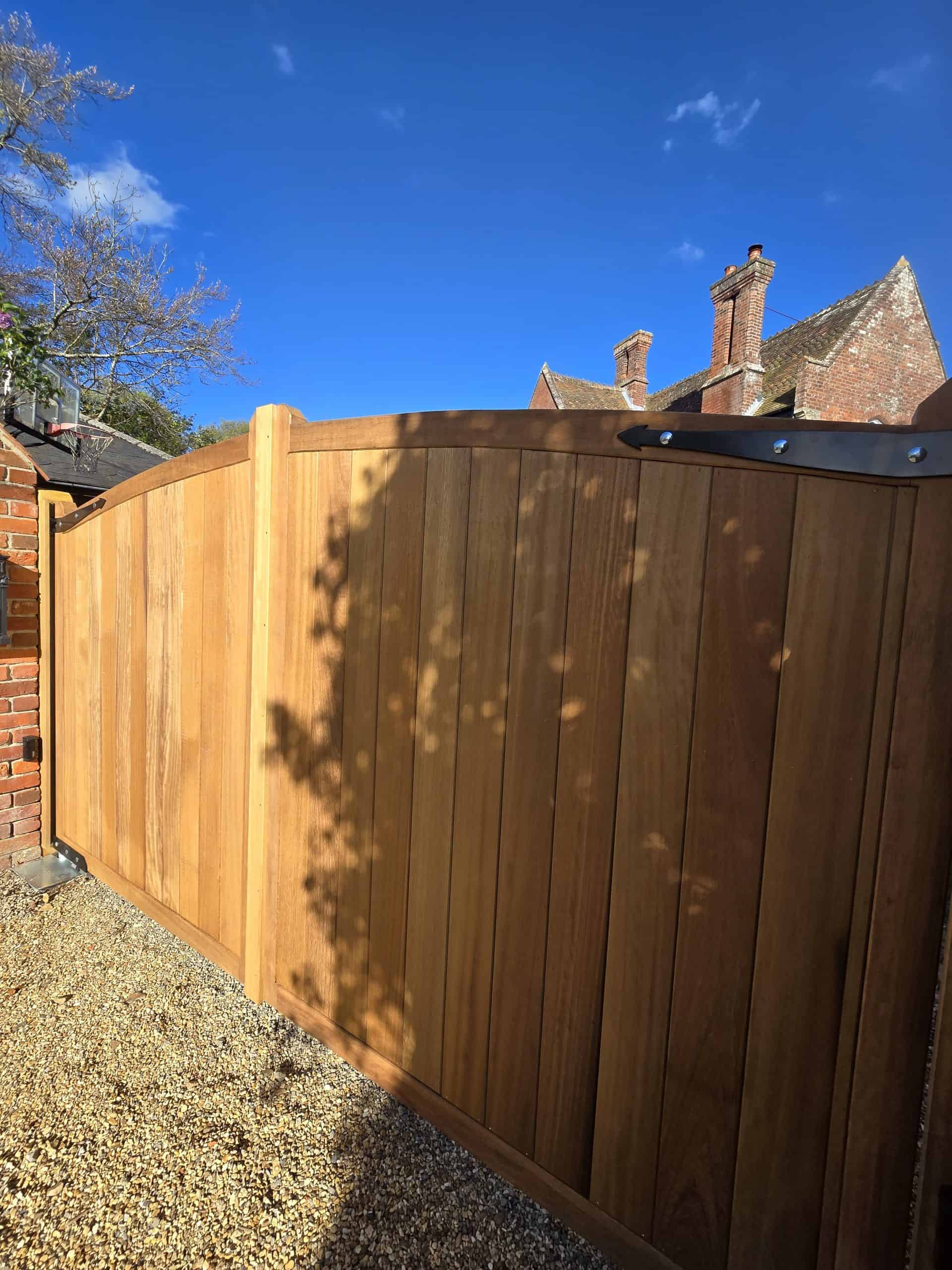 Bespoke driveway gates installation - left view