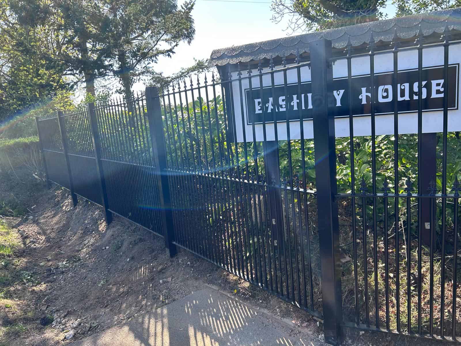 Black steel railings installed at a Hampshire property